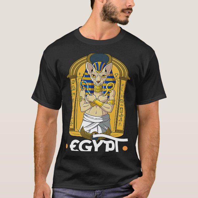 Egypten Egyptisk katt Sphynx Pharaoh 1 T Shirt (Framsida)