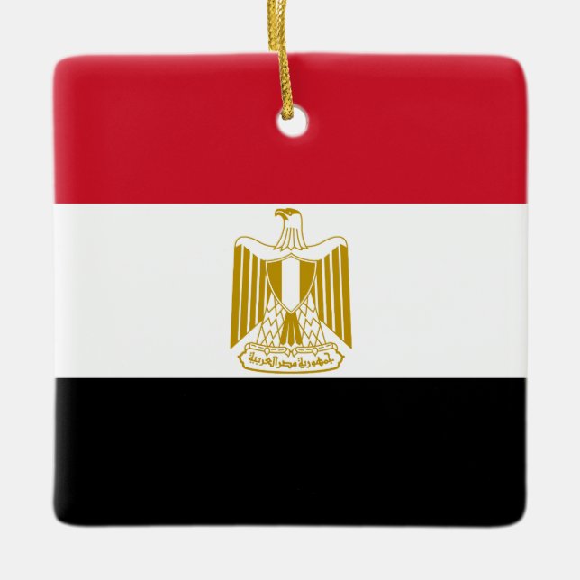 Egypten (egyptiskt) Flagga Julgransprydnad Keramik (Framsida)