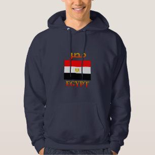 Egypten Flagga م ص arabiska och engelska WordArt Hoodie