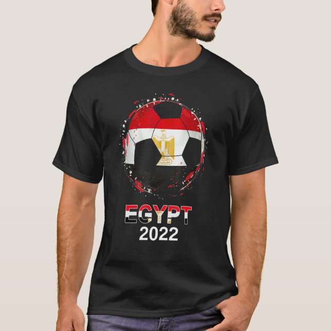 Egypten Flagga 2022 Supporter Egyptian Soccer Team T Shirt (Framsida)