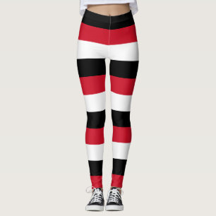 Egypten Flagga Färg Vågrät stripe Leggings