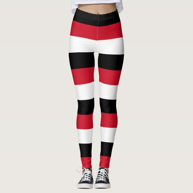 Egypten Flagga Färg Vågrät stripe Leggings (Framsida)