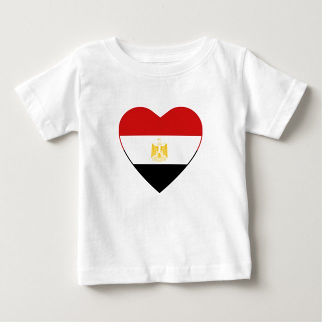 Egypten Flagga Heart T-Shirt (Framsida)