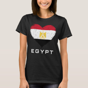 Egypten Flagga Hjärtat Svart kvinnor T Shirt