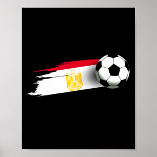 Egypten Flagga Jersey Egyptisk Fotbollslag Egypten Poster
