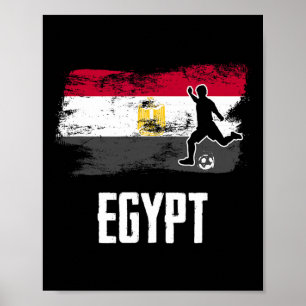Egypten Flagga Jersey Egyptisk Fotbollslag Egyptis Poster