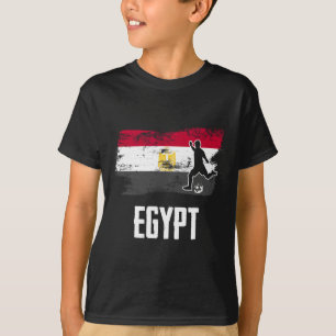 Egypten Flagga Jersey Egyptisk Fotbollslag Egyptis T Shirt
