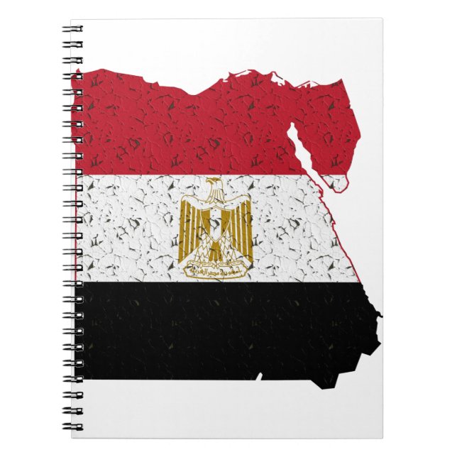 Egypten Flagga Karta Crackle Anteckningsbok (Framsidan)