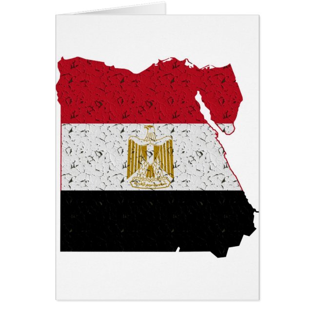 Egypten Flagga Karta Crackle Hälsningskort (Framsidan)