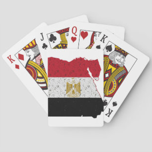 Egypten Flagga Karta Crackle Spelkort