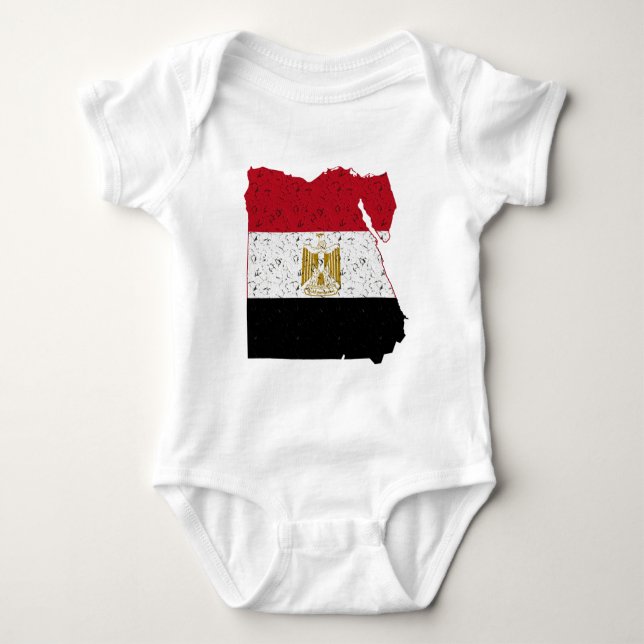 Egypten Flagga Karta Crackle T-shirt (Framsida)