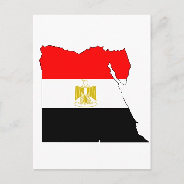 Egypten flagga karta vykort (Framsida)