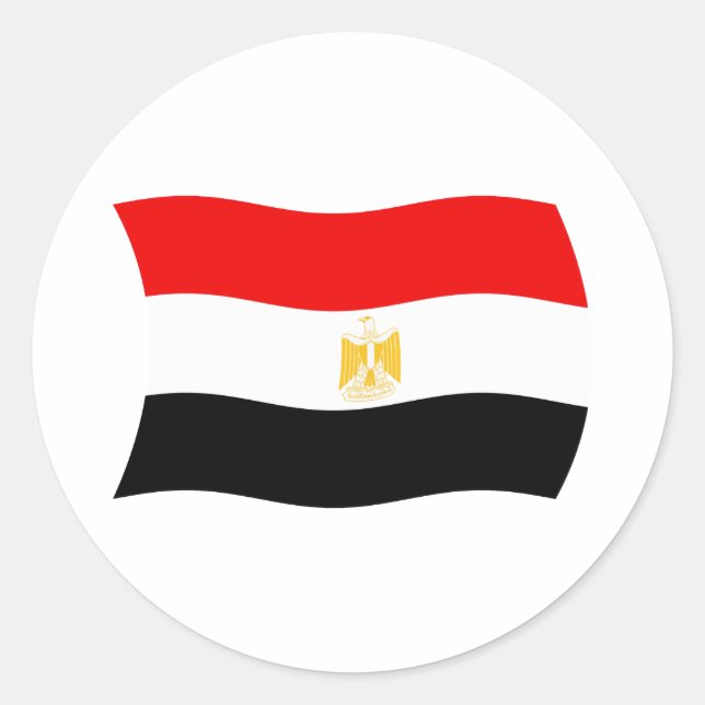 Egypten Flagga Klistermärke (Framsida)