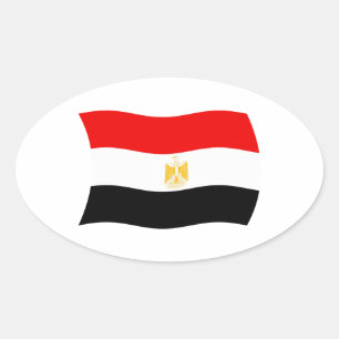 Egypten Flagga Klistermärke