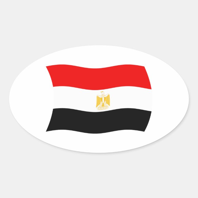 Egypten Flagga Klistermärke (Framsida)