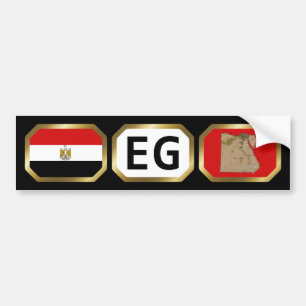 Egypten Flagga Kod Bumper-etikett Bildekal