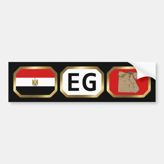 Egypten Flagga Kod Bumper-etikett Bildekal (Framsidan)
