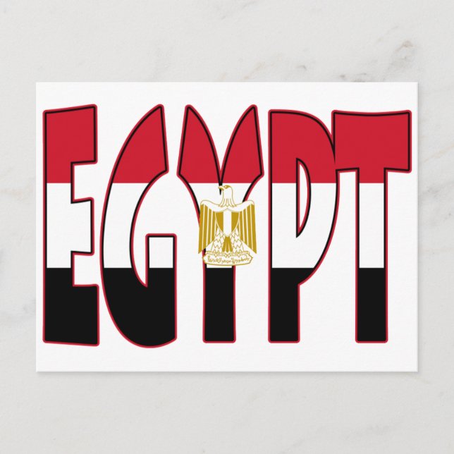 Egypten Flagga/Ord Vykort (Framsida)
