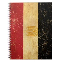 Egypten Flagga Vintage Grunge Design Anteckningsbo Anteckningsbok