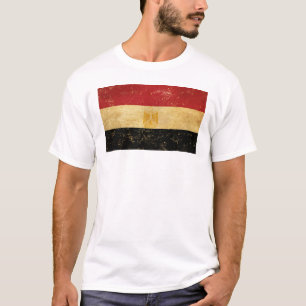 Egypten Flagga Vintage Grunge Manar White T Shirt