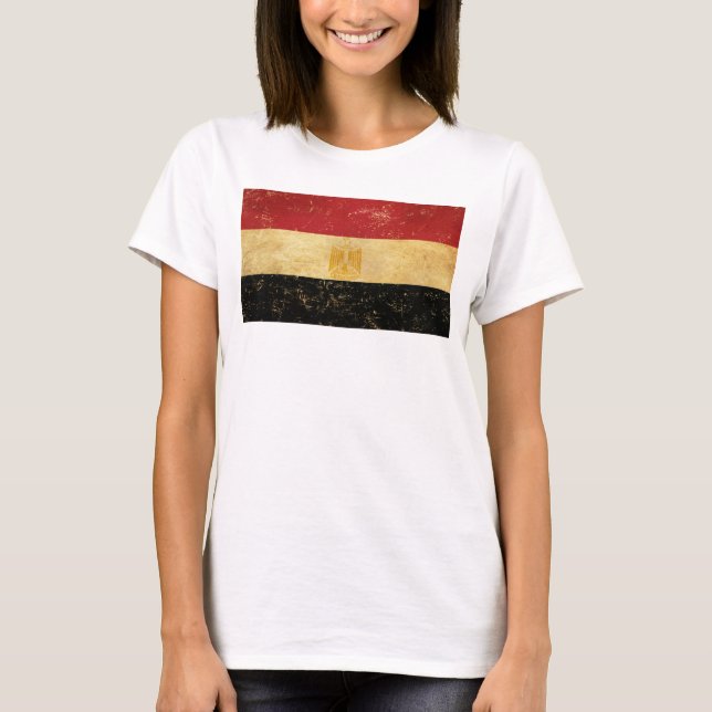Egypten Flagga Vintage Grunge Women's White T Shirt (Framsida)