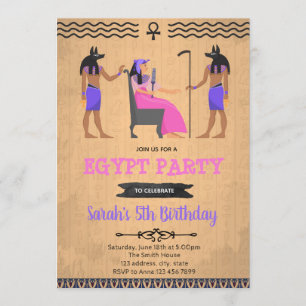 Egypten flicka födelsedagsfest inbjudan