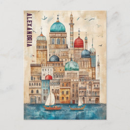 Egypten för resor till Alexandria Vykort