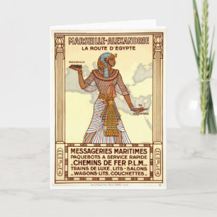 Egypten för vintage-resehälsningskort kort