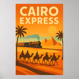 Egypten för vintage: Retro-resor med Cairo Express Poster