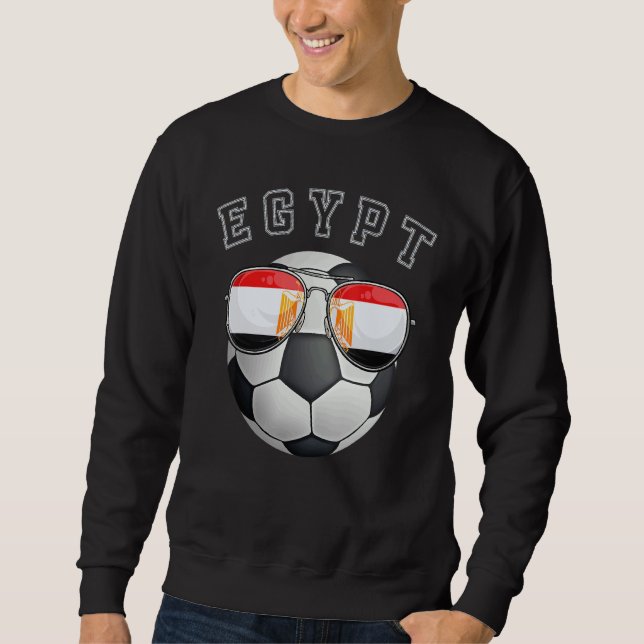 Egypten Fotboll i Fläkt Lång Ärmad Tröja (Framsida)
