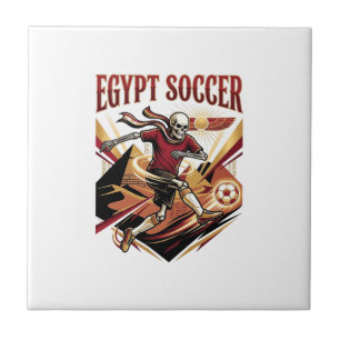 Egypten Fotboll Skelett Anfallare Nationer Premium Kakelplatta