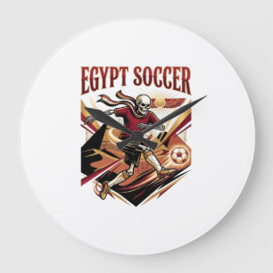 Egypten Fotboll Skelett Anfallare Nationer Premium Stor Klocka