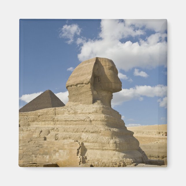 Egypten, Giza. Den stora Sfinxen reser sig ovanför Magnet (Framsidan)