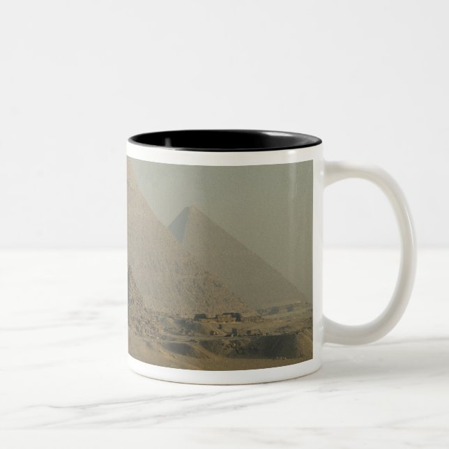 Egypten, Giza, Giza Pyramiderna Komplex, Giza plat Två-Tonad Mugg (Höger)