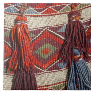 Egypten, Giza. Kamelfilt i Pyramids Kakelplatta