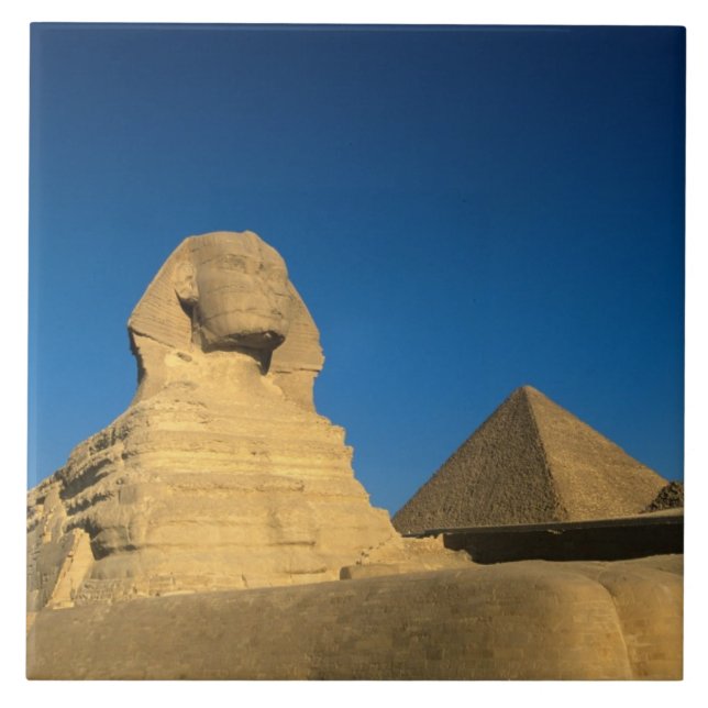 Egypten, Giza, Sfingen, Gammalt rike, Unesco Kakelplatta (Framsidan)
