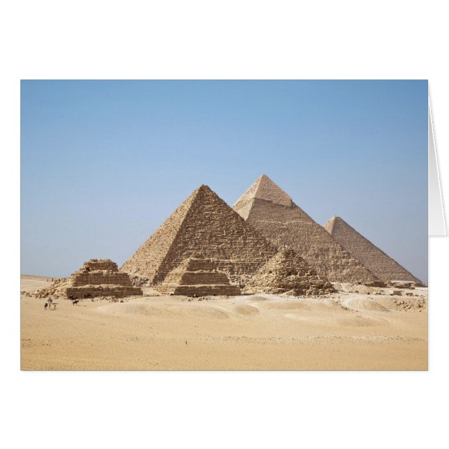 Egypten-Gizahpyramider Hälsningskort (Framsidan Horizontal)