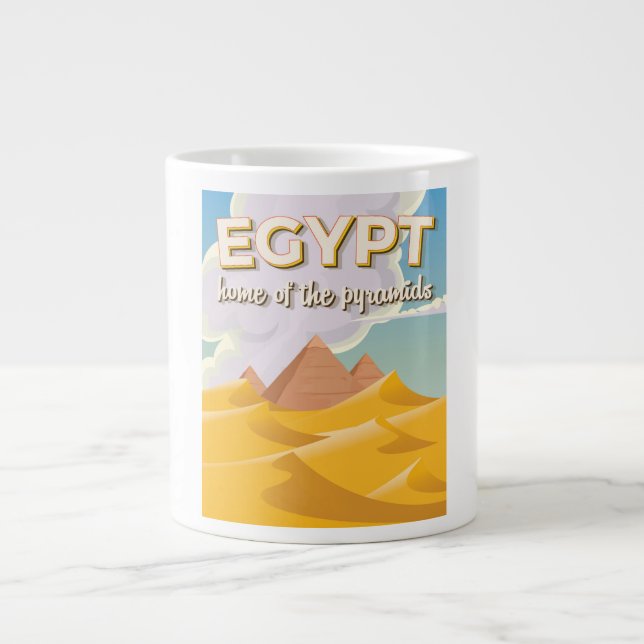 Egypten - Hem för pyramiderna resa affisch tryck Jumbo Mugg (Framsidan)