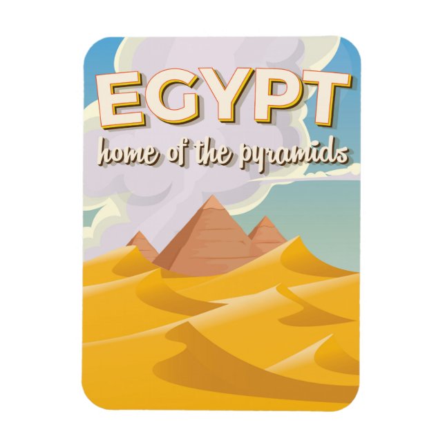 Egypten - Hem för pyramiderna resa affisch tryck Magnet (Vertikal)