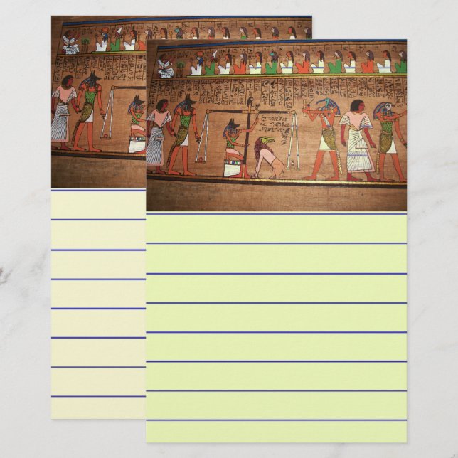 Egypten-Hieroglyfer-malleri Brevpapper (Fram/baksida)