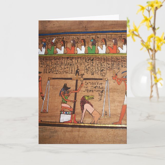 Egypten-Hieroglyfer Vykort (Gul blomma)
