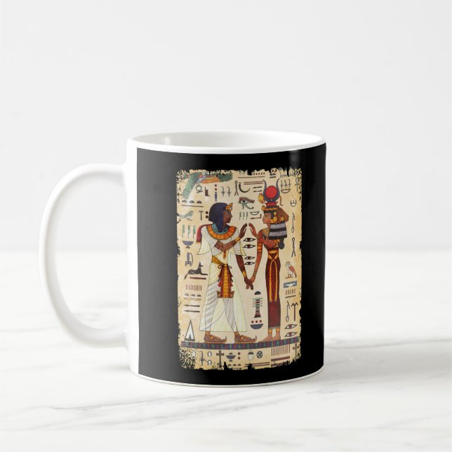 Egypten Hieroglyphic Wall Mural Egyptian Culture Kaffemugg (Vänster)
