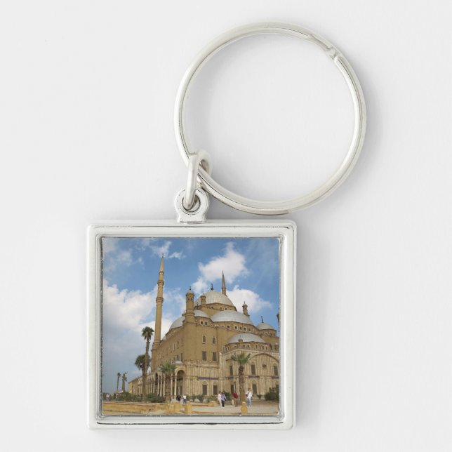 Egypten, Kairo, Citadel, Muhammad Ali-moskén 2 Fyrkantig Silverfärgad Nyckelring (Framsidan)
