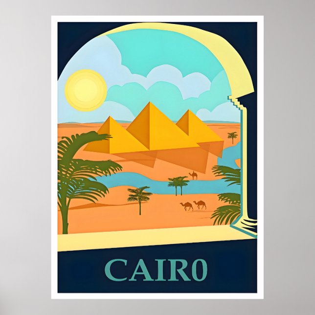 Egypten-Kairo Travel Poster (Framsidan)