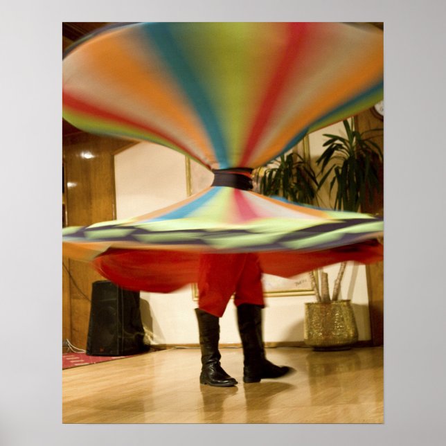 Egypten, Kairo. Whirling dervish dazzling GCT Poster (Framsidan)