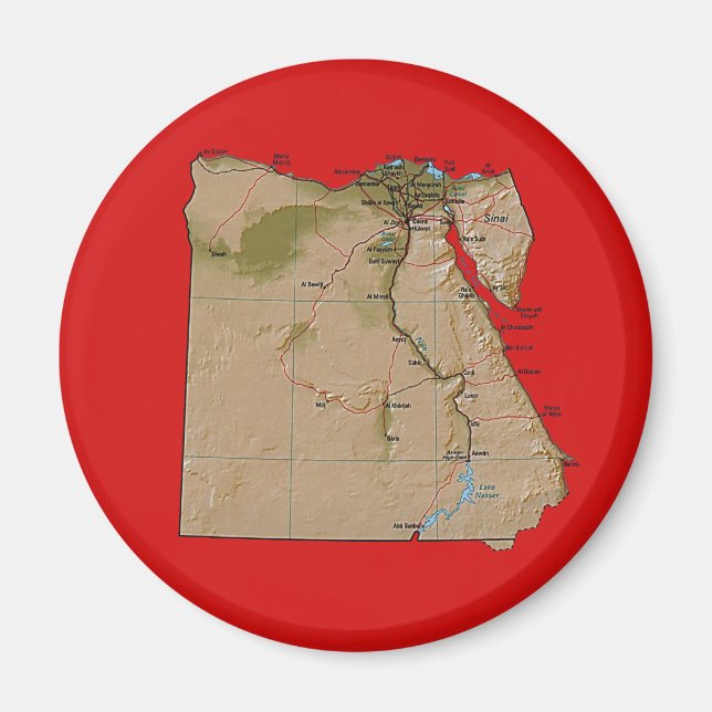 Egypten Karta Magnet (Framsidan)