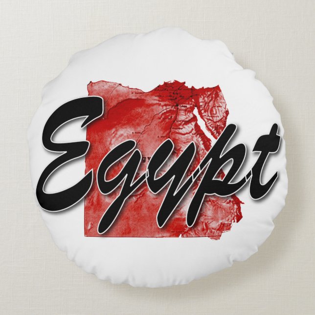 Egypten karta rund kudde (Baksidan)