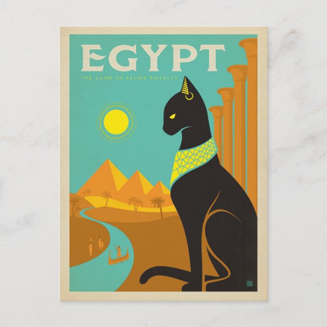 Egypten Katt Vykort (Framsida)