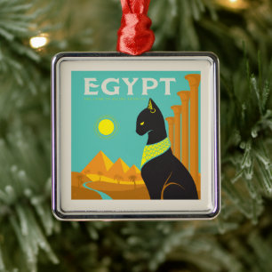 Egypten Kattdjur Royalty Julgransprydnad Metall