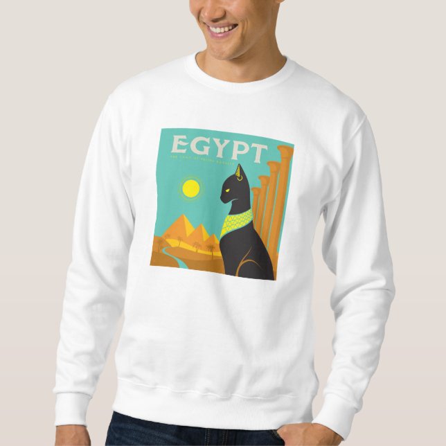 Egypten | Kattdjur Royalty Lång Ärmad Tröja (Framsida)
